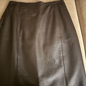 Savannah-Dark Chocolate brown leather skirt,gently worn